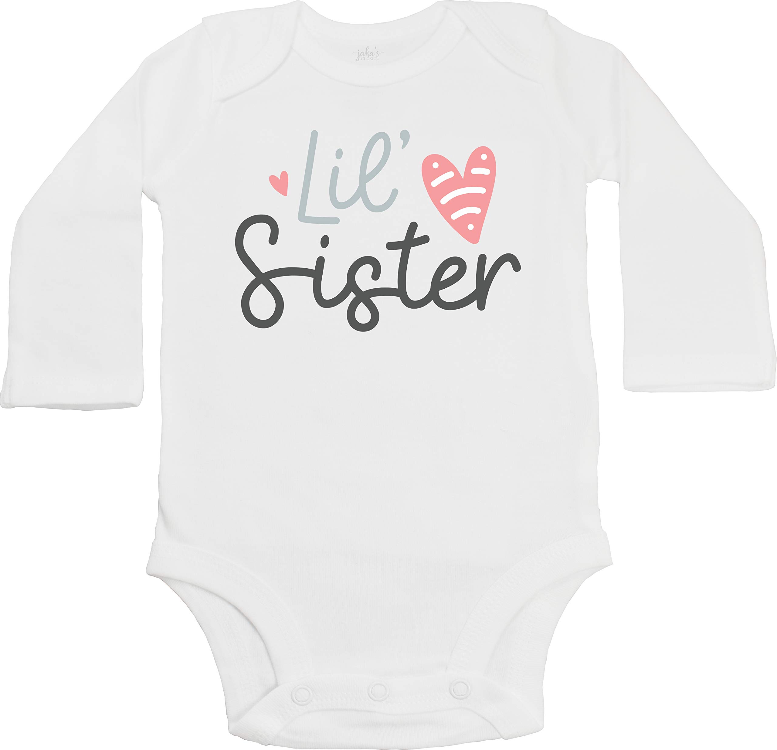 Big & Little Sister Matching Outfits - Long Sleeve Cotton Bodysuit Set for Siblings | Cute Sister Twin Clothes for Family Photos, Holidays & Special Occasions