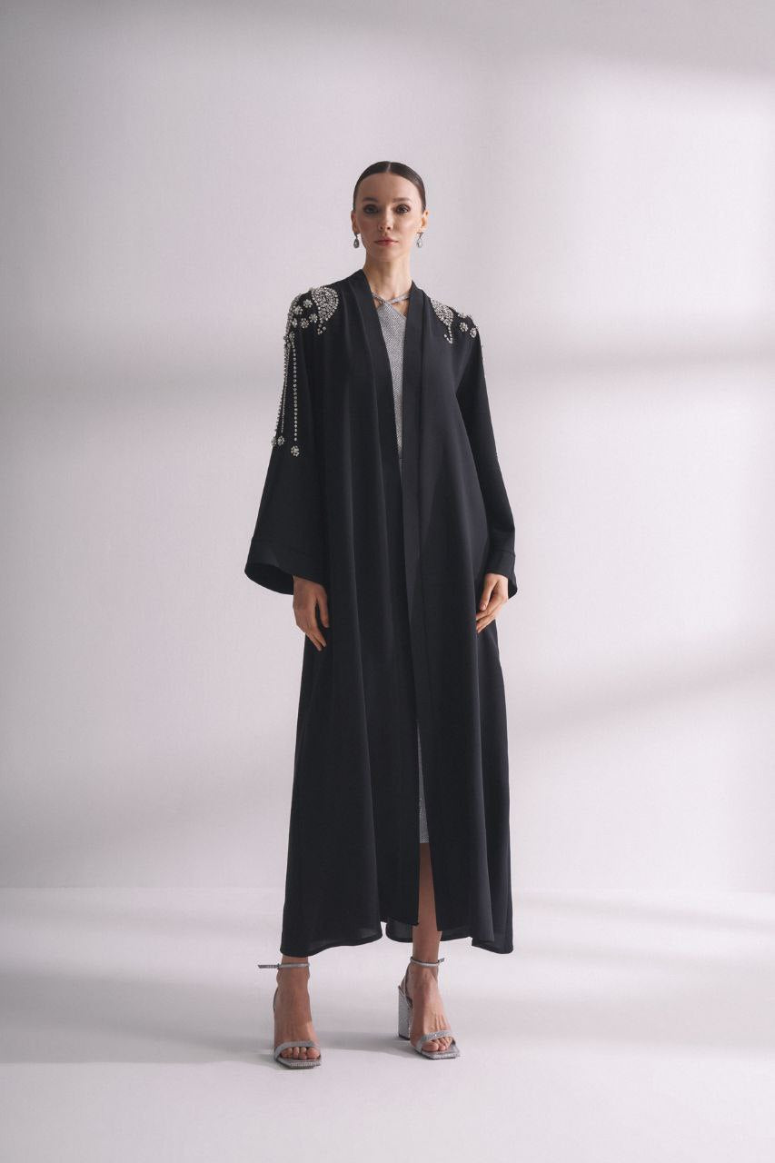 Zania Maxi Abaya with Sparkling Stone Work - Elegant Islamic Dress for Women | Perfect for Eid, Wedding & Special Occasions
