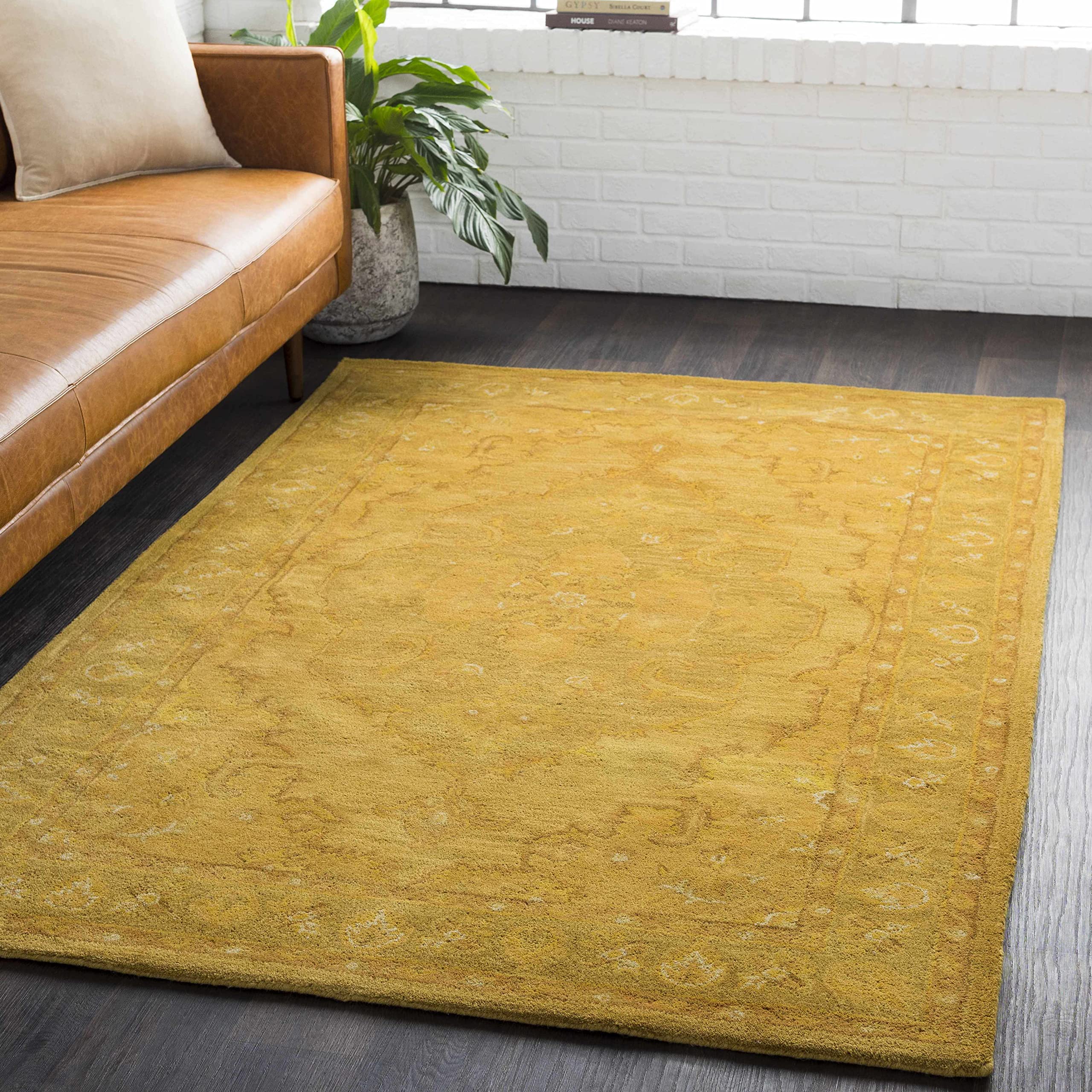 Hauteloom Kapowsin Wool Area Rug 3' x 5' - Traditional Brown & Red Handmade Rug for Living Room, Bedroom, Office - Soft & Durable Home Decor for Cozy Spaces