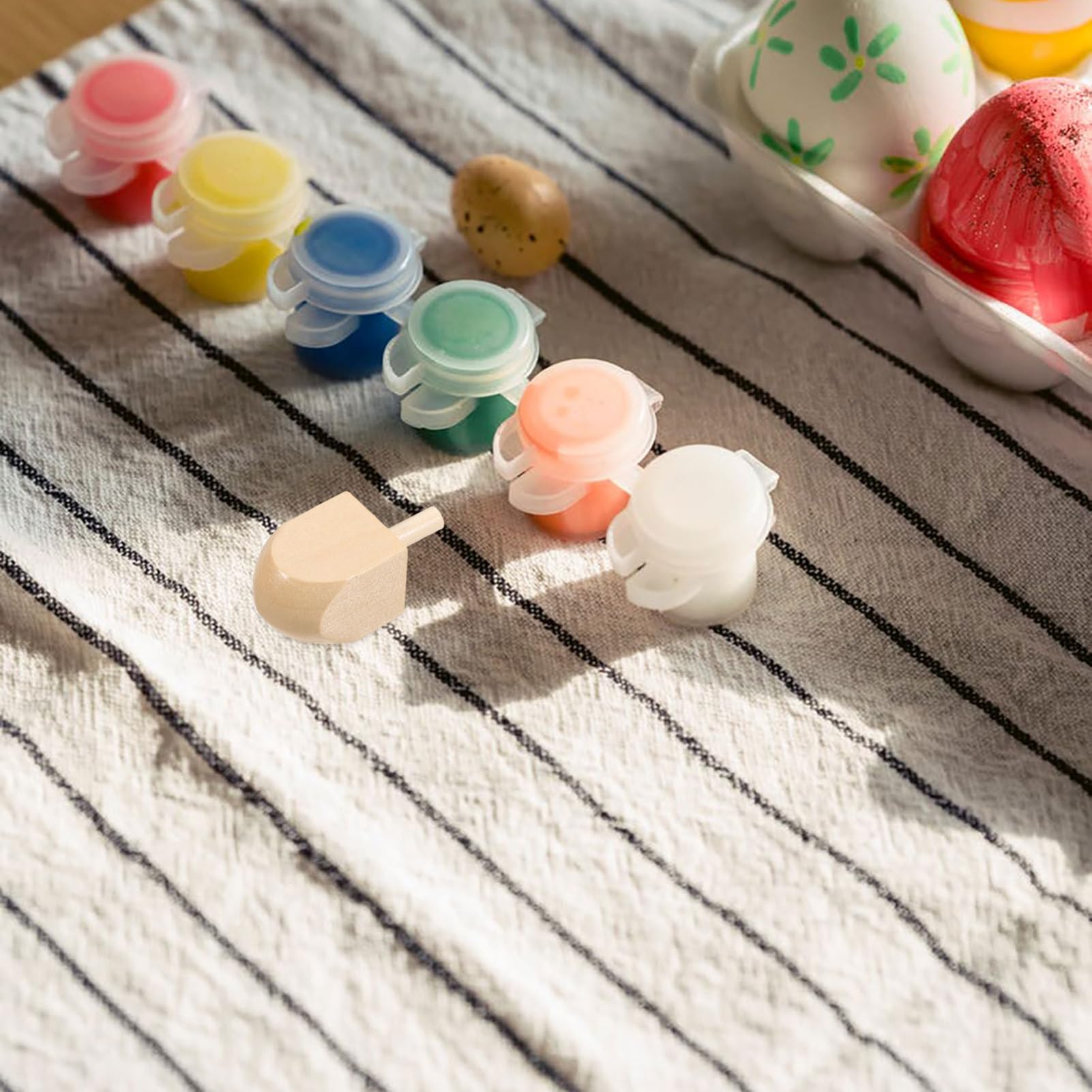 10pcs Unfinished Wooden Hanukkah Dreidels - DIY Craft Painting Toys for Kids, Educational Jewish Holiday Game for Boys and Girls - Perfect for Hanukkah Parties, Classroom Activities & Holiday Decorations