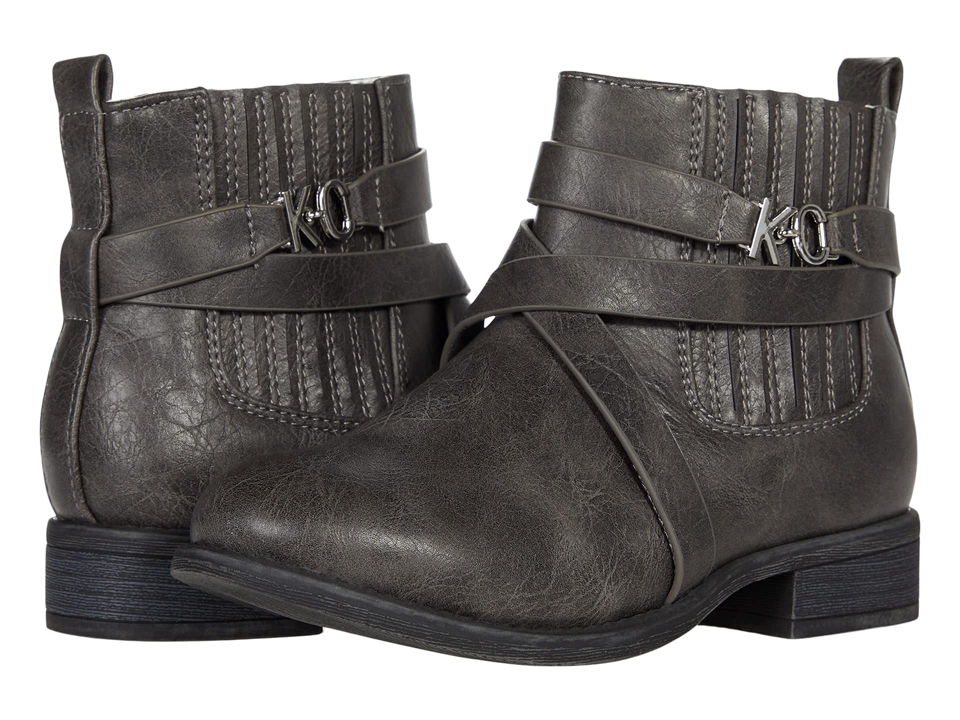 Kenneth Cole Reaction Girls Ace Harness Boots for Kids - Toddler & Youth Slip-On Ankle Booties for School, Play & Everyday Wear