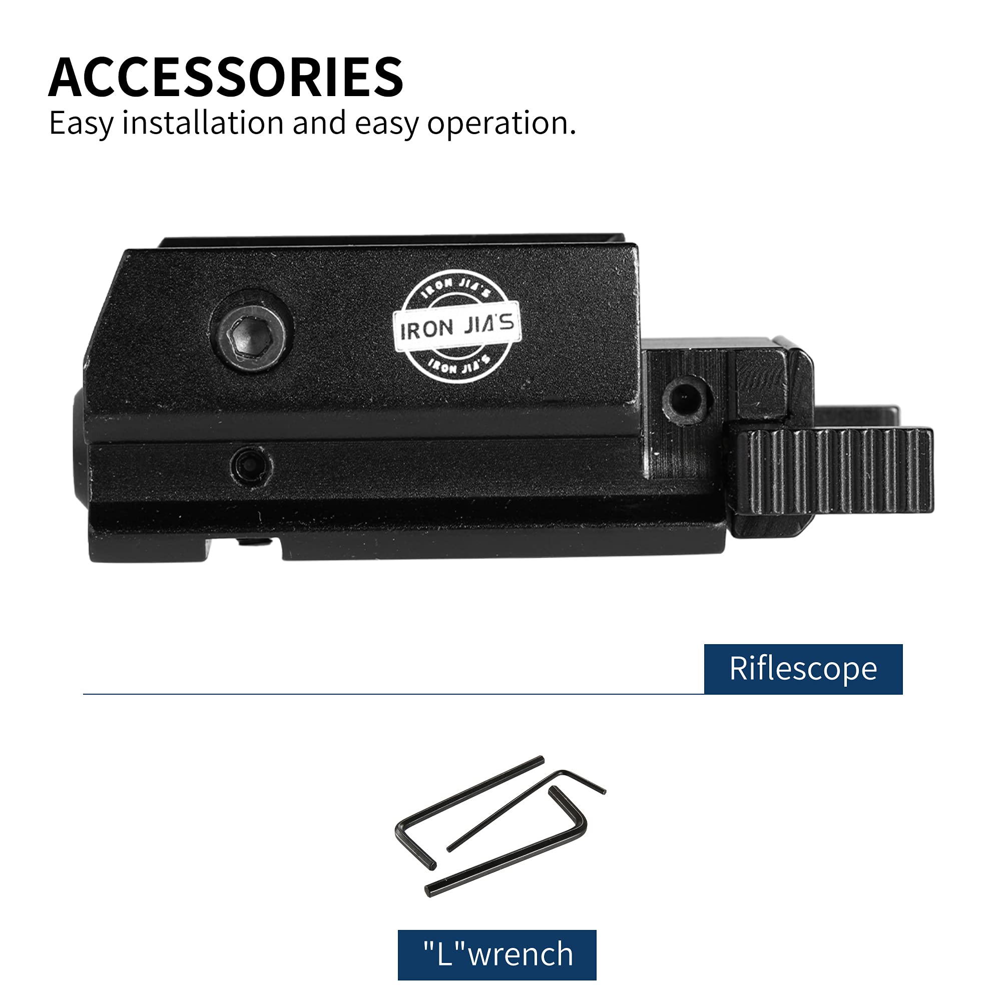 IRON JIA'S Compact 20mm Tactical Picatinny Rail Weaver Red Dot Sight - Laser Gun Sight for Pistols (Battery Not Included) | Perfect for Target Shooting, Home Defense & Outdoor Hunting