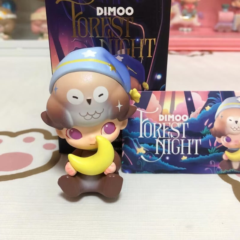 DIMOO Forest Night Series Night Watcher Blind Box Figure - Cute Collectible Vinyl Toy for Home Decor, Office Display & Gift Giving