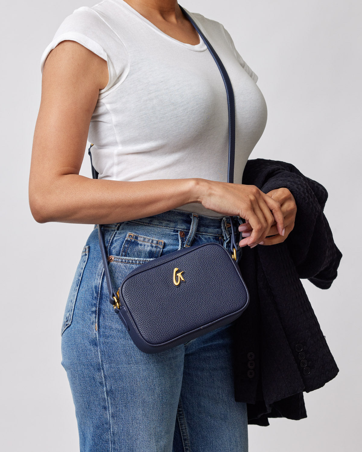 Mini Pebble Camera Bag in Navy - Stylish & Compact DSLR/SLR Bag for Travel, Photography & Everyday Use