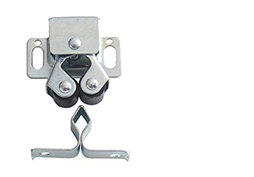10 Pack Nickel-Plated Cufe Double Roller Lockers for Furniture Doors - Smooth Sliding Cabinet Hardware for Wardrobes, Dressers & Storage Units