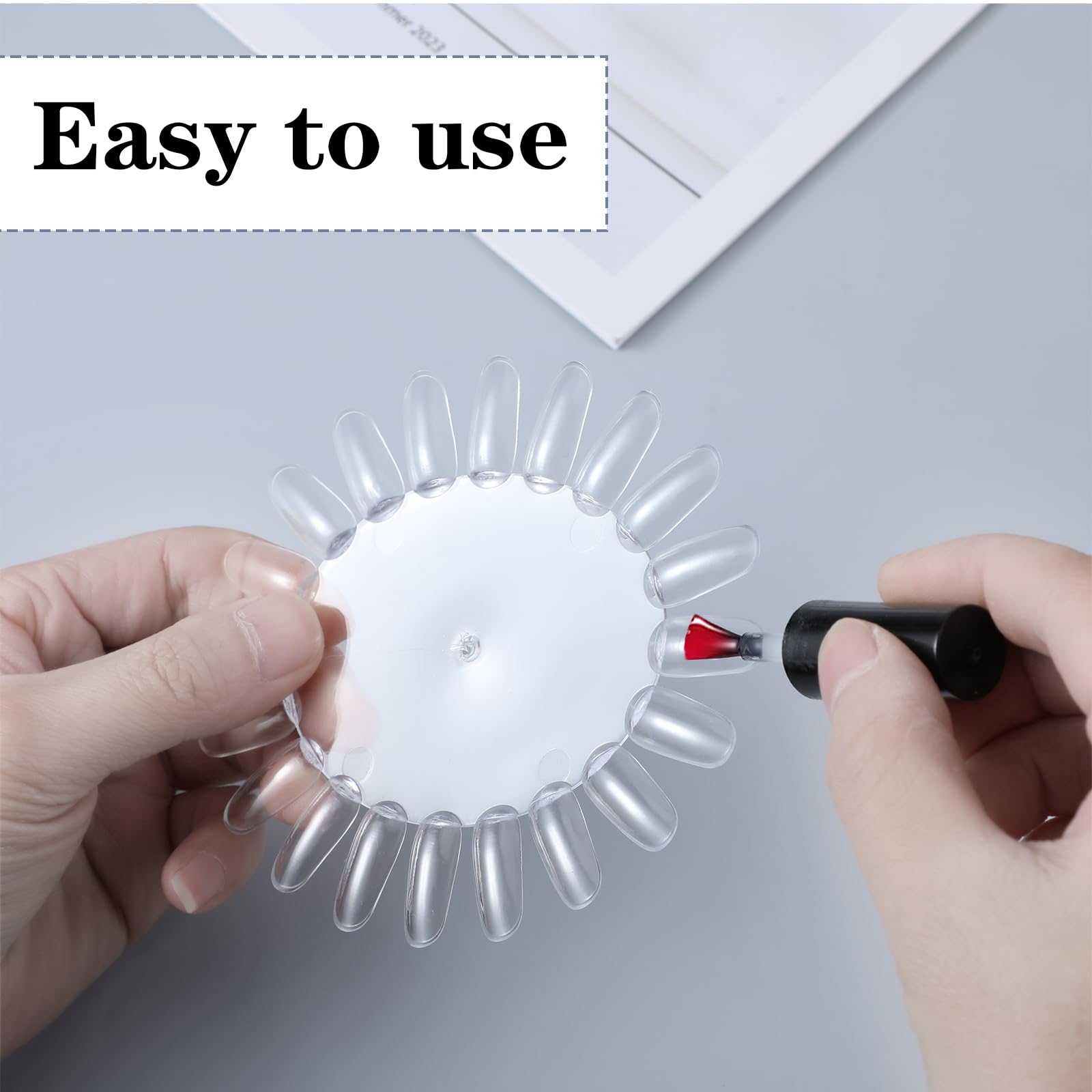 10 Pcs Clear Nail Swatch Wheels - Professional Nail Polish Color Display Sticks for Manicure Practice & Salon Use | Perfect for Nail Artists, DIY Enthusiasts & Beauty Professionals