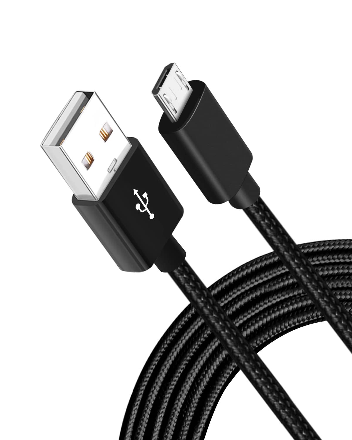 3M Long Nylon Braided Micro USB Cable - Fast Charging & Data Sync for Samsung Galaxy S7/S6/S5, PS4 Controller, Kindle Fire, Sony Devices - Perfect for Gaming, Travel & Home Charging
