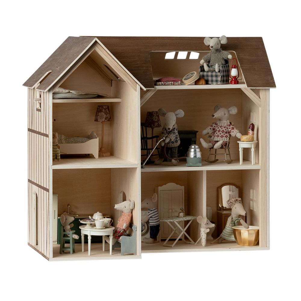 Maileg Mouse Hole Farmhouse - Miniature Wooden Dollhouse for Kids | Perfect for Pretend Play, Room Decor & Collectible Display | Ideal for Birthday Gifts & Christmas Presents