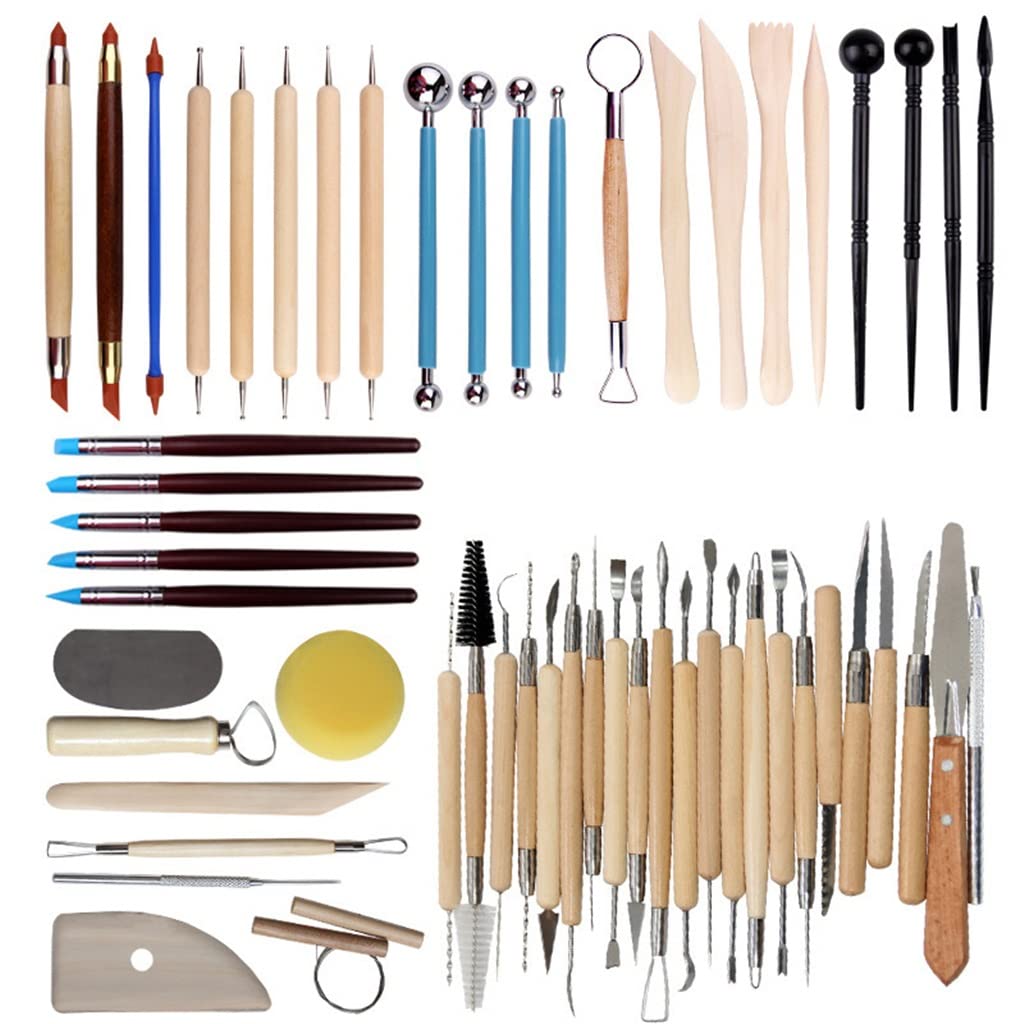 Premium 56-Piece Polymer Clay Tools Set - Sculpting, Carving, Smoothing & Embossing Kit for Pottery, Ceramic & DIY Crafts - Ideal for Artists, Hobbyists & Home Decor Projects