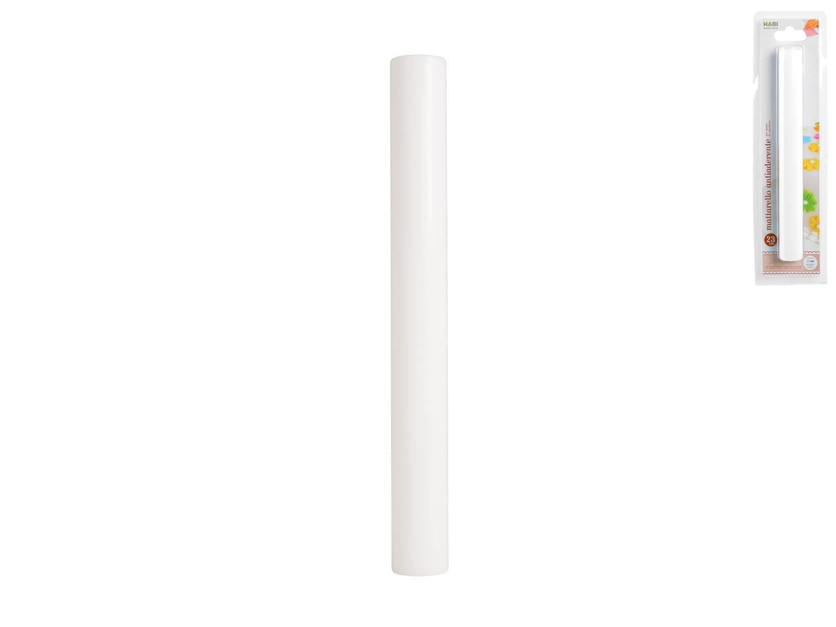 Habi Cake Design Rolling Pin for Sugar Dough - Plastic White Baking Tool for Cookies, Fondant, and Pastry - Perfect for DIY Cake Decorating and Home Baking