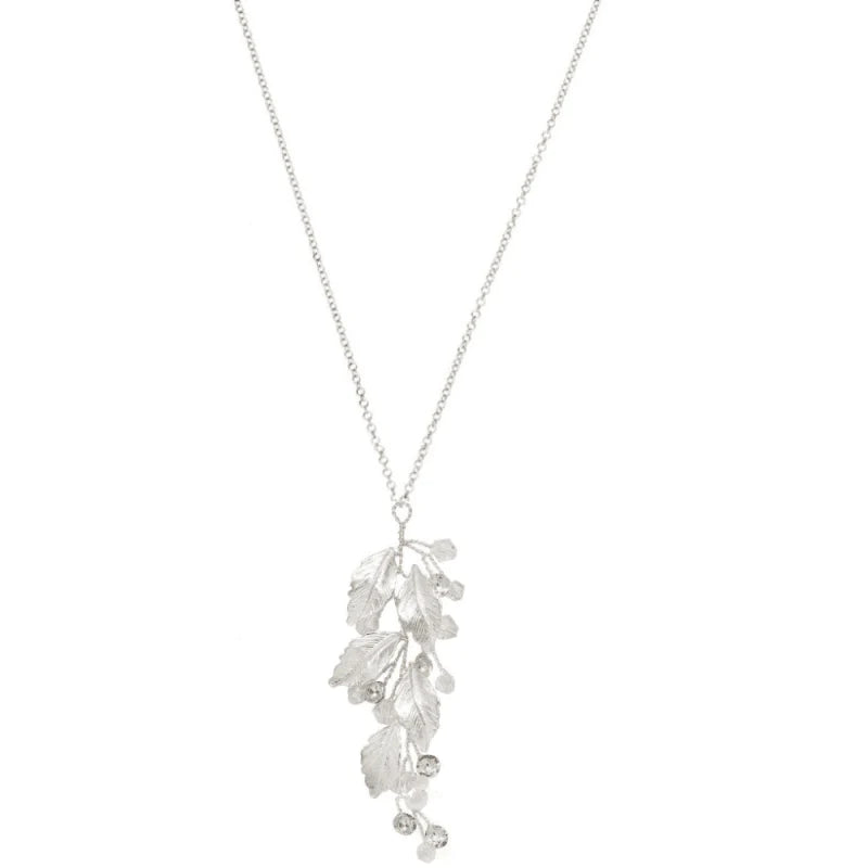Elegant Bridal Leaf Necklace & Earring Set with Sparkling Crystals - Perfect for Weddings, Prom, and Formal Occasions | A9808