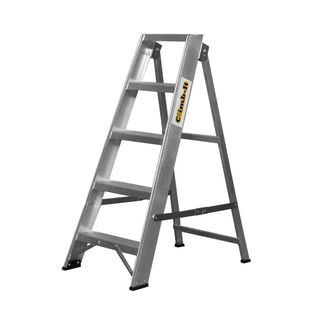 Climb It Aluminum Swingback Stepladder - Lightweight Folding Ladder for Home, Garage & Workshop Use
