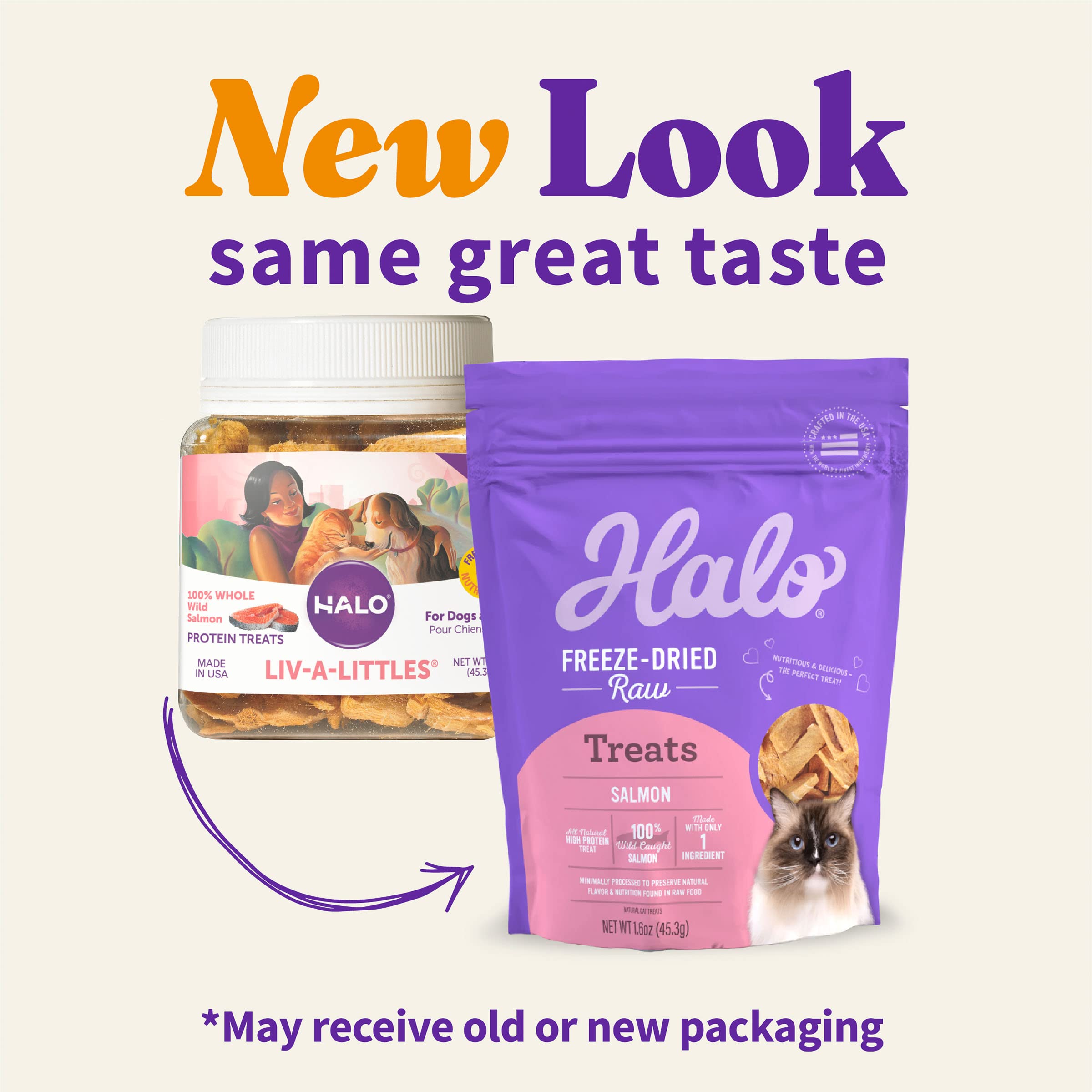 Halo Freeze Dried Raw Cat Treats - 100% Wild Caught Salmon Recipe, All-Natural High Protein Cat Snacks, 1.6 Oz Pouch - Perfect for Training, Rewards & Healthy Treats for Indoor/Outdoor Cats