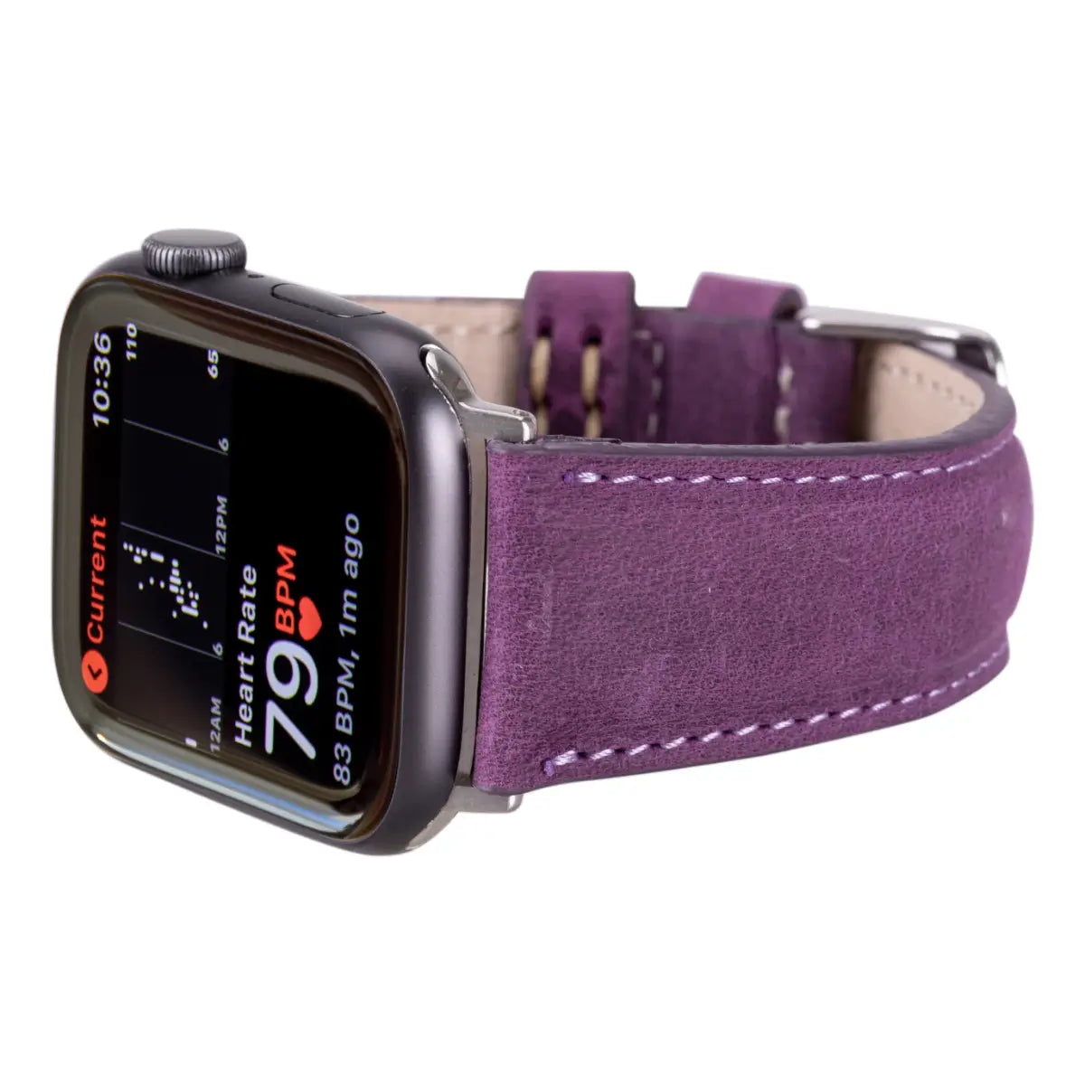 Vintage Distressed Purple Leather Apple Watch Band - Classic Replacement Strap for Apple Watch Series 1/2/3/4/5/6/7/8/SE, Perfect for Casual, Business & Everyday Wear