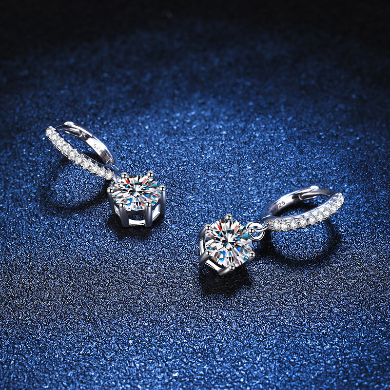 925 Silver Six Claw Moissanite Stud Earrings - Durable Hypoallergenic Jewelry for Women - Perfect for Weddings, Parties & Everyday Elegance