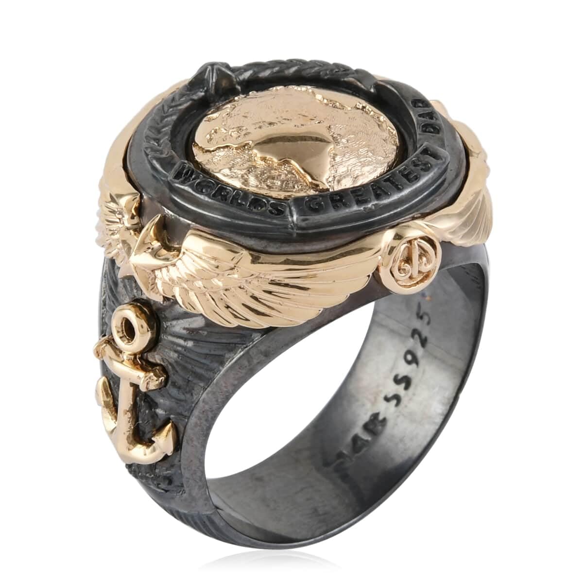 14K Yellow Gold & 925 Sterling Silver Brick of Life Cocktail Ring for Women - Size 9 Engagement, Wedding, Anniversary & Birthday Gift - Perfect for Parties, Date Nights & Special Occasions