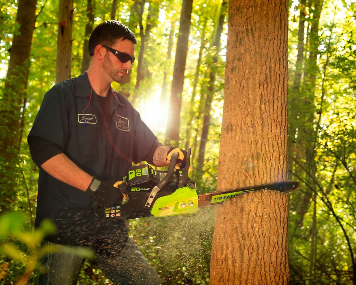 80V Brushless Chainsaw - Professional Cordless Chainsaw (Tool Only) - Perfect for Tree Trimming, Landscaping, and Firewood Cutting