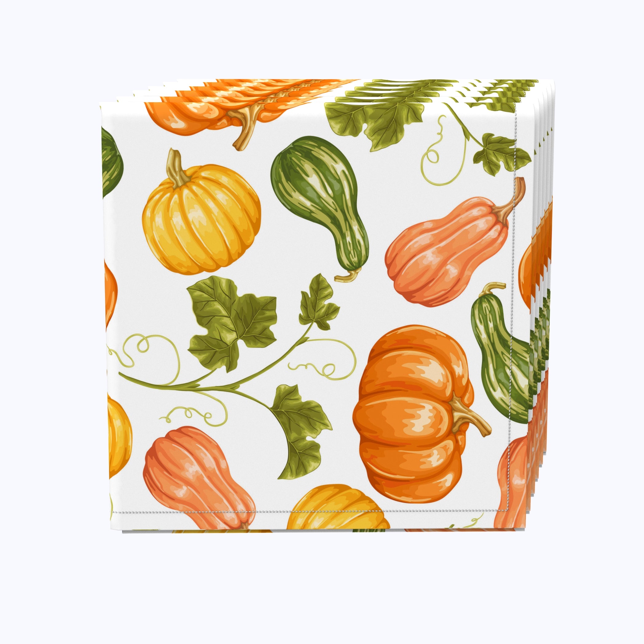 Premium Bountiful Gourds Printed Paper Napkins - Elegant Fall Table Decor for Thanksgiving, Autumn Parties & Seasonal Home Dining