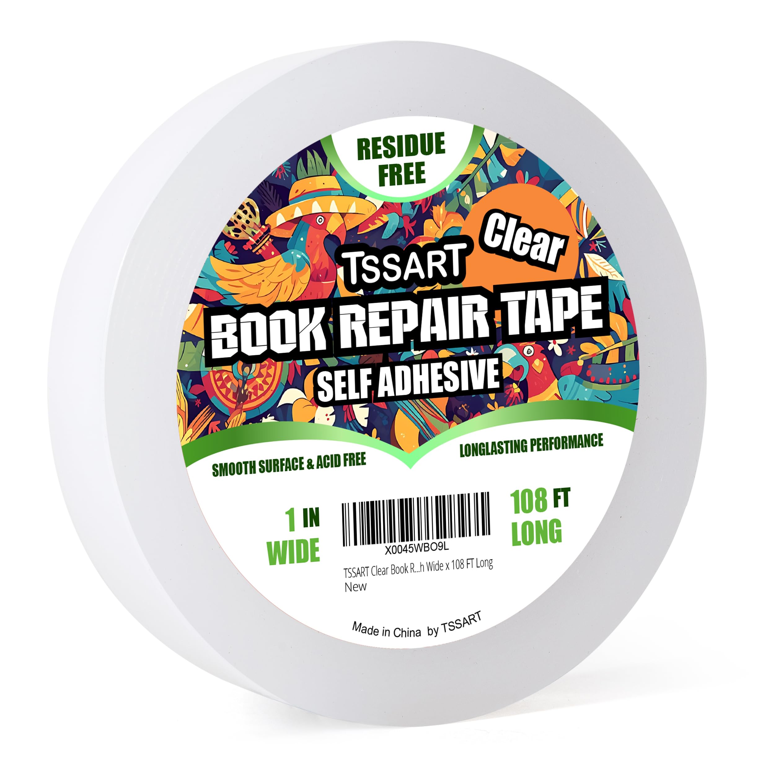 Clear Book Repair Tape - Self-Adhesive Stretchable Book Binding Tape, 1 Inch x 108 FT - Reinforce & Protect Old Books, Magazines, Comics - Perfect for Library, School & Home Book Restoration Projects