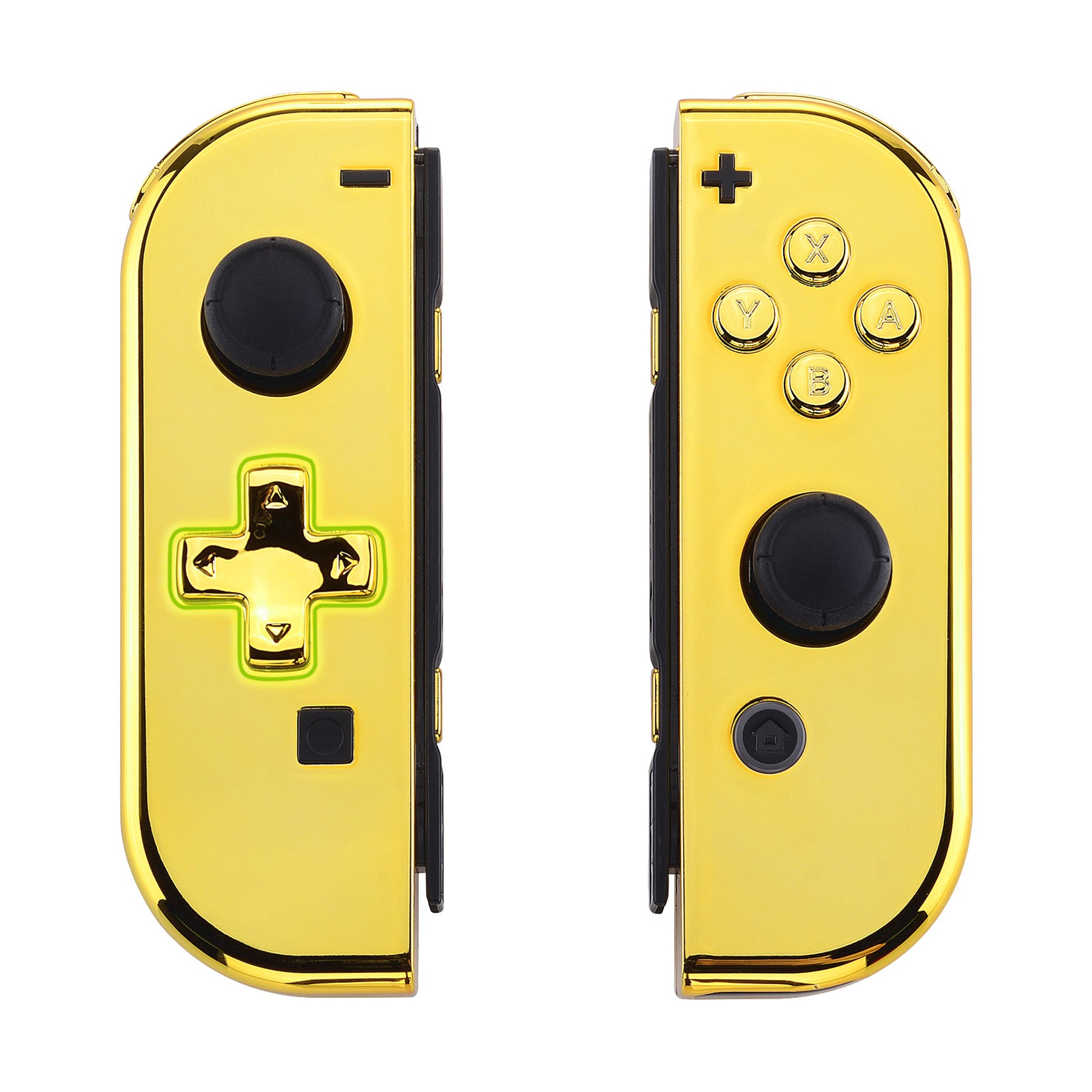 eXtremeRate D-Pad Version Replacement Shell Case with Buttons for Nintendo Switch Joy-Con (Chrome Gold) - Perfect for Gaming, Customization & Controller Repair