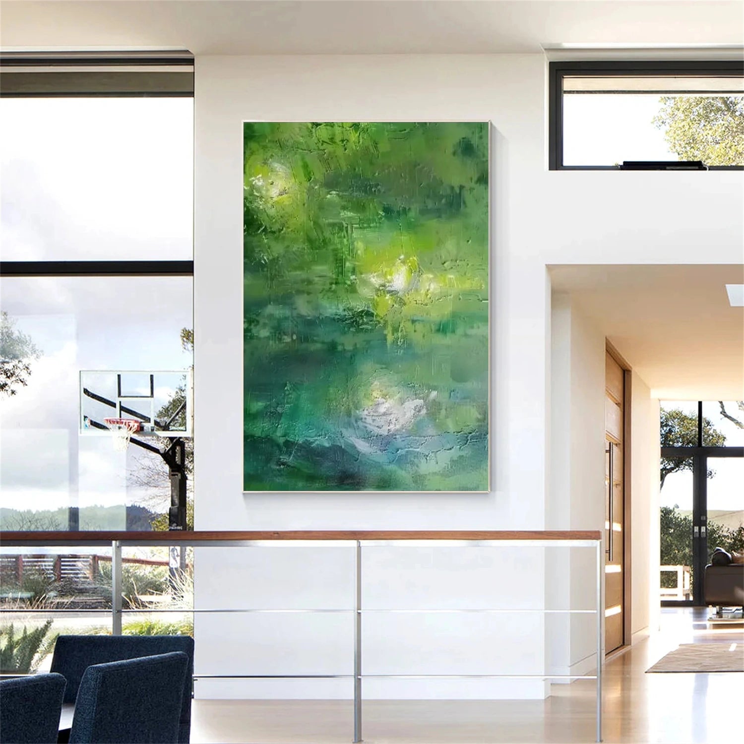 Modern Green Abstract Textured Wall Art Painting - Handmade Canvas Print for Living Room, Bedroom & Office Decor | #AB 468