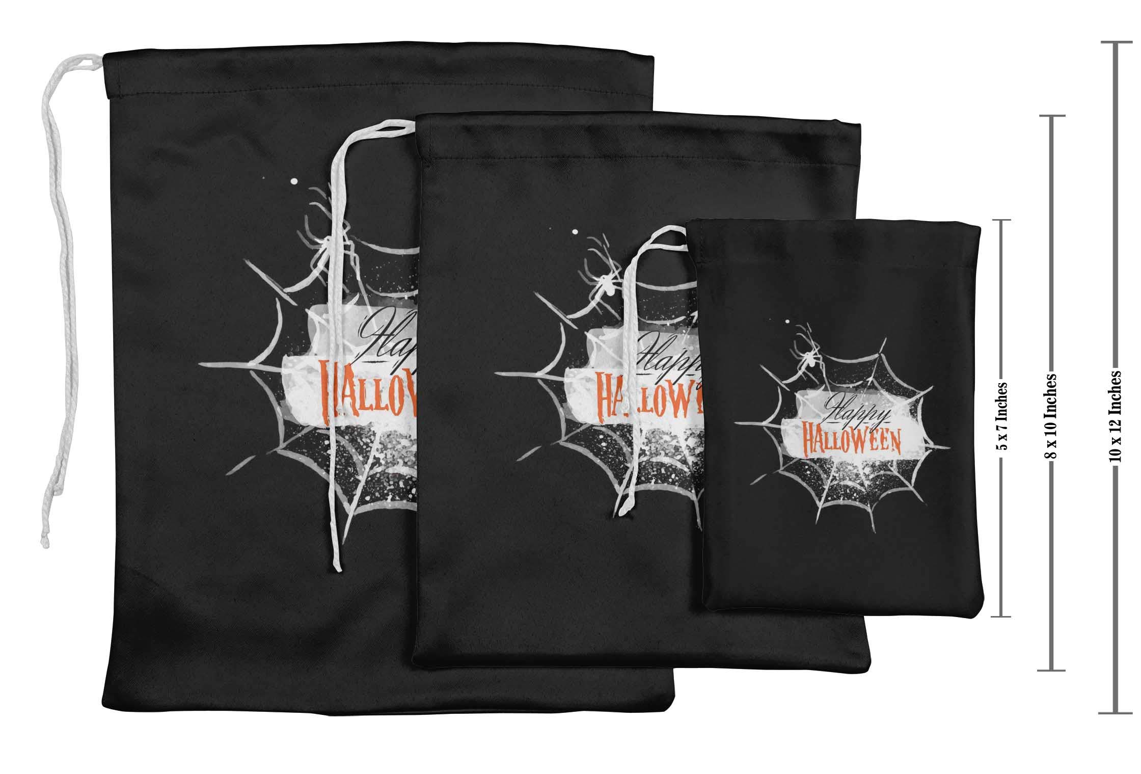 Black Spider Web Halloween Party Favor Bags - 15 Pack | Trick or Treat Candy Bags, Spooky Decorations & Party Supplies for Halloween Decor, Costume Parties & Haunted House Events