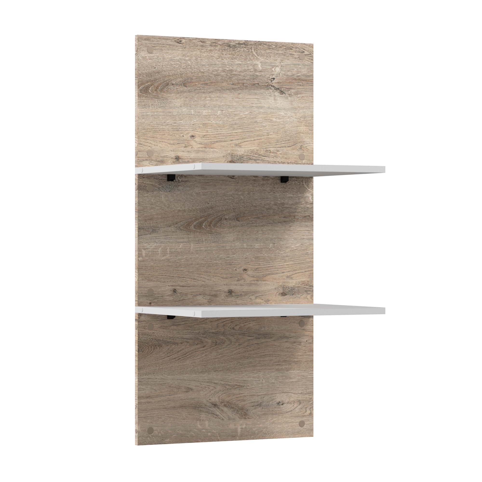Bestar Cielo 20-inch Floating Shelves - Rustic Brown & White Wall Mounted Storage for Walk-in Closet, Bedroom, Guest Room | Space-Saving Home Organization Solution for Clothes, Shoes & Decor