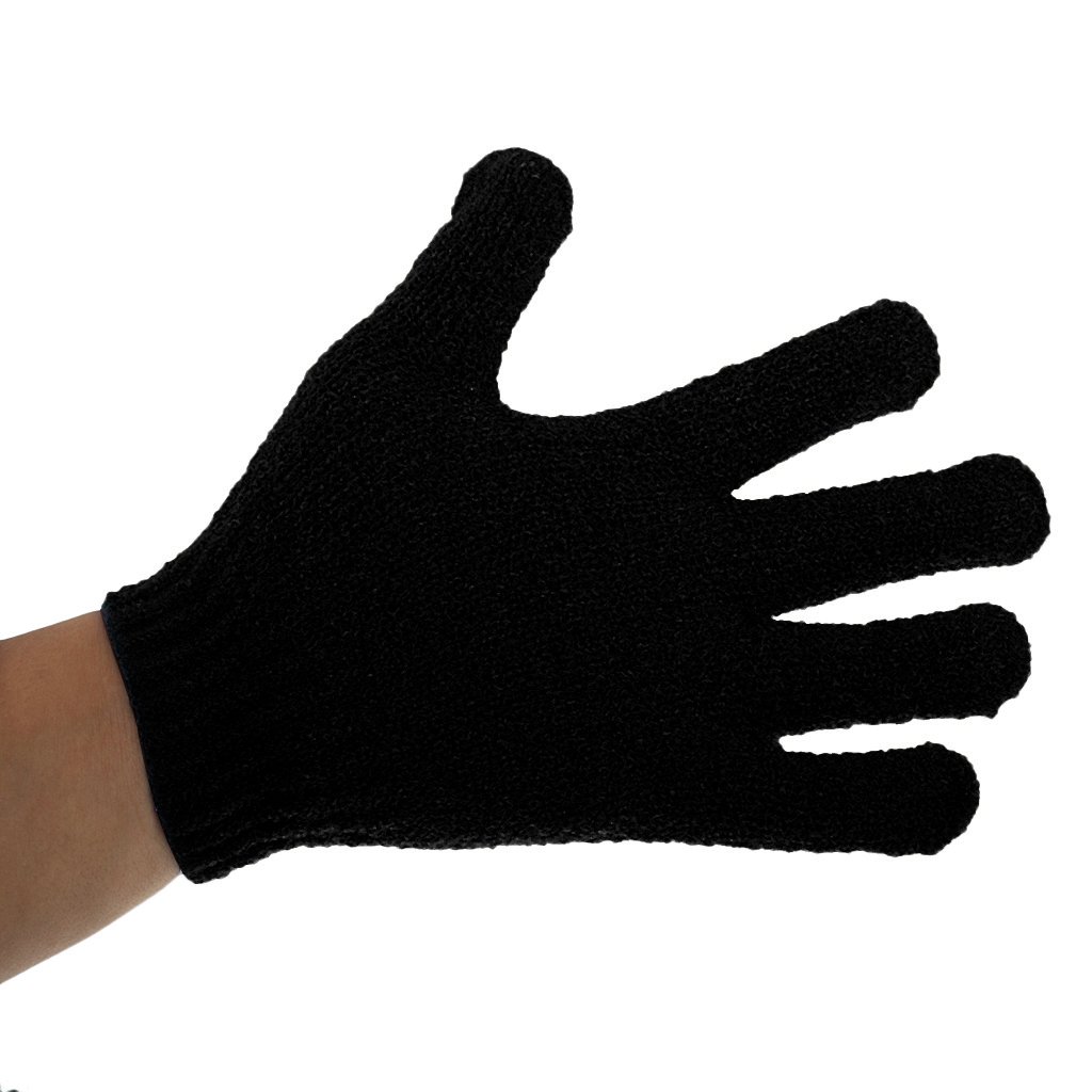Exfoliating Bath Gloves (1 Pair) - Premium Shower Scrubber for Skin Care & Massage - Deep Cleansing & Dead Skin Removal - Black - Perfect for Spa, Home Use & Gift Giving