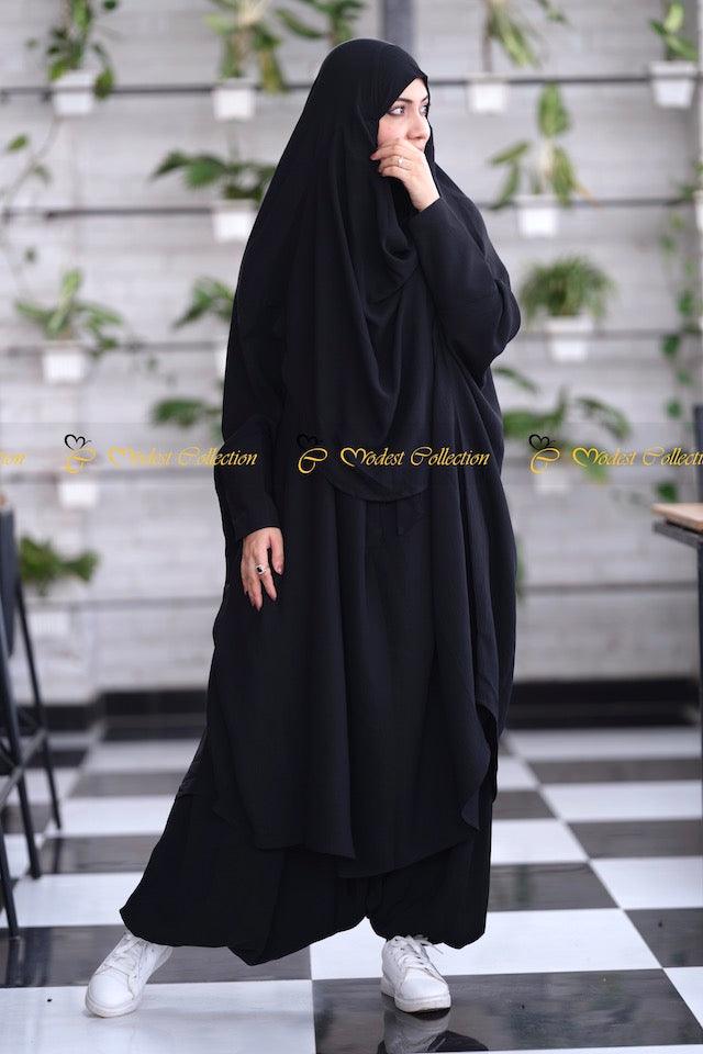 Fatima Jilbab with Harem Pants - Modest Islamic Prayer Outfit for Women | Perfect for Prayer, Mosque, and Everyday Wear