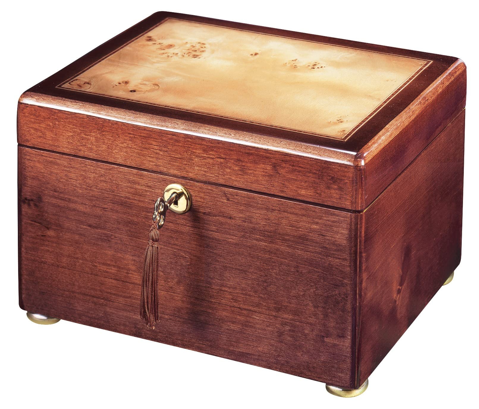 Howard Miller Reflections Windsor Cherry Urn Box 800-110 – Elegant Funeral Urn with Windsor Cherry Finish, Premium Hardwoods & Veneers, Velvet Lined Interior, Inlaid Burl Top – Perfect for Memorials, Ashes Storage & Home Display