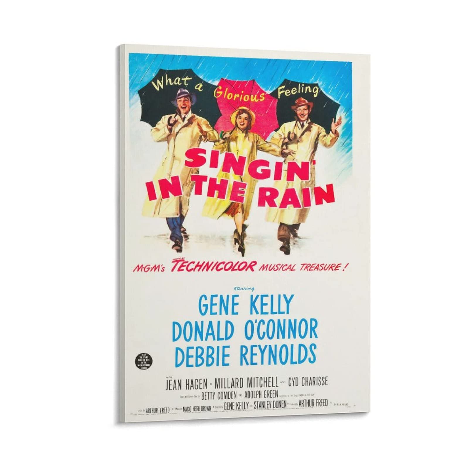 Singin' in the Rain (1952) Movie Poster Canvas Wall Art - Vintage Film Decor Painting for Living Room, Bedroom & Office - Waterproof HD Print Home Decor Gift for Movie Lovers & Classic Cinema Fans