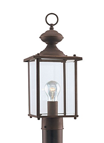Generation Lighting 8257-965 Jamestowne Outdoor Post Lantern - Antique Brushed Nickel Exterior Light Fixture for Porch, Garden & Pathway Lighting - Weather Resistant Outdoor Post Light for Home & Commercial Use