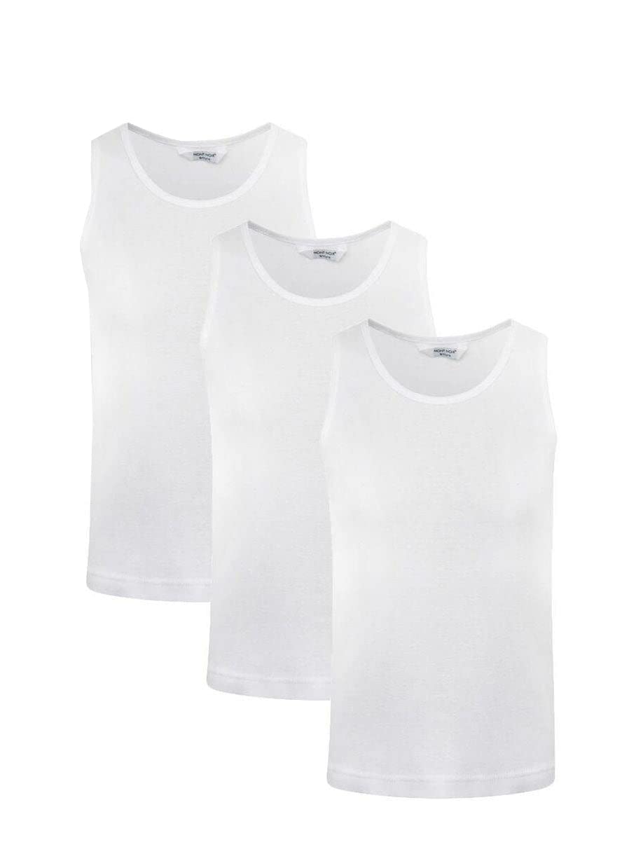 True Face Unisex Cotton Sleeveless Vest for Kids - 3 Pack Boys & Girls Plain Tank Tops - 100% Breathable Cotton for School, Summer & Everyday Wear
