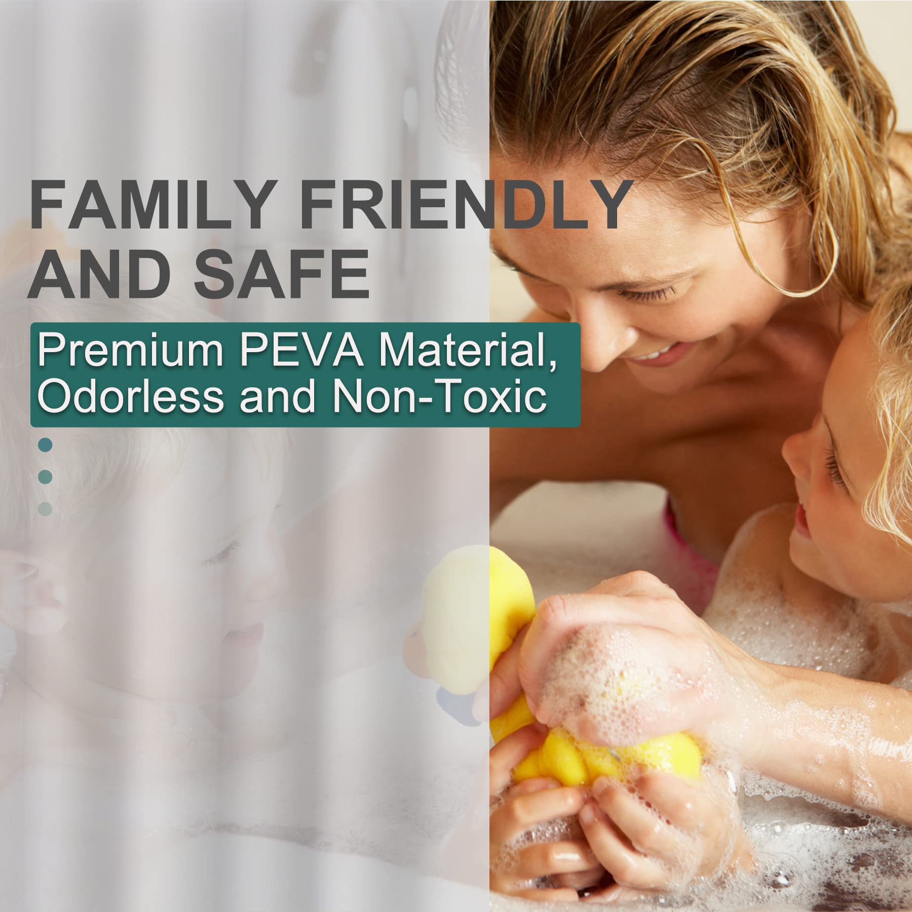 AmazerBath 36x72 Inch Heavy Duty PEVA Shower Curtain - Frosted Plastic Bathroom Stall Curtain with 6 Grommets & 2 Weighted Stones - Waterproof Stand Up Shower Liner for Small Bathrooms, Apartments, and Dorms