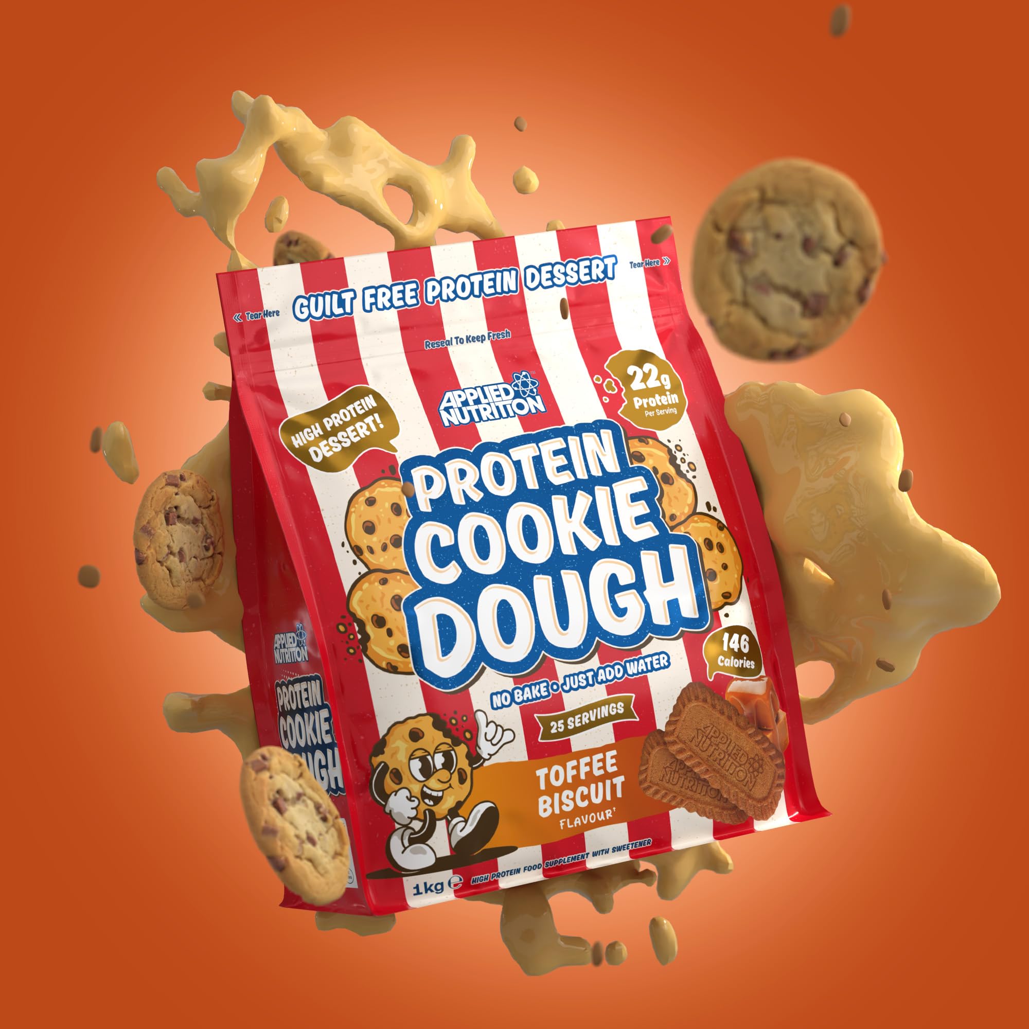 Applied Nutrition Protein Cookie Dough 1kg - High Protein Snack for Fitness & Weight Loss | Perfect for Post-Workout Recovery & Healthy Dessert