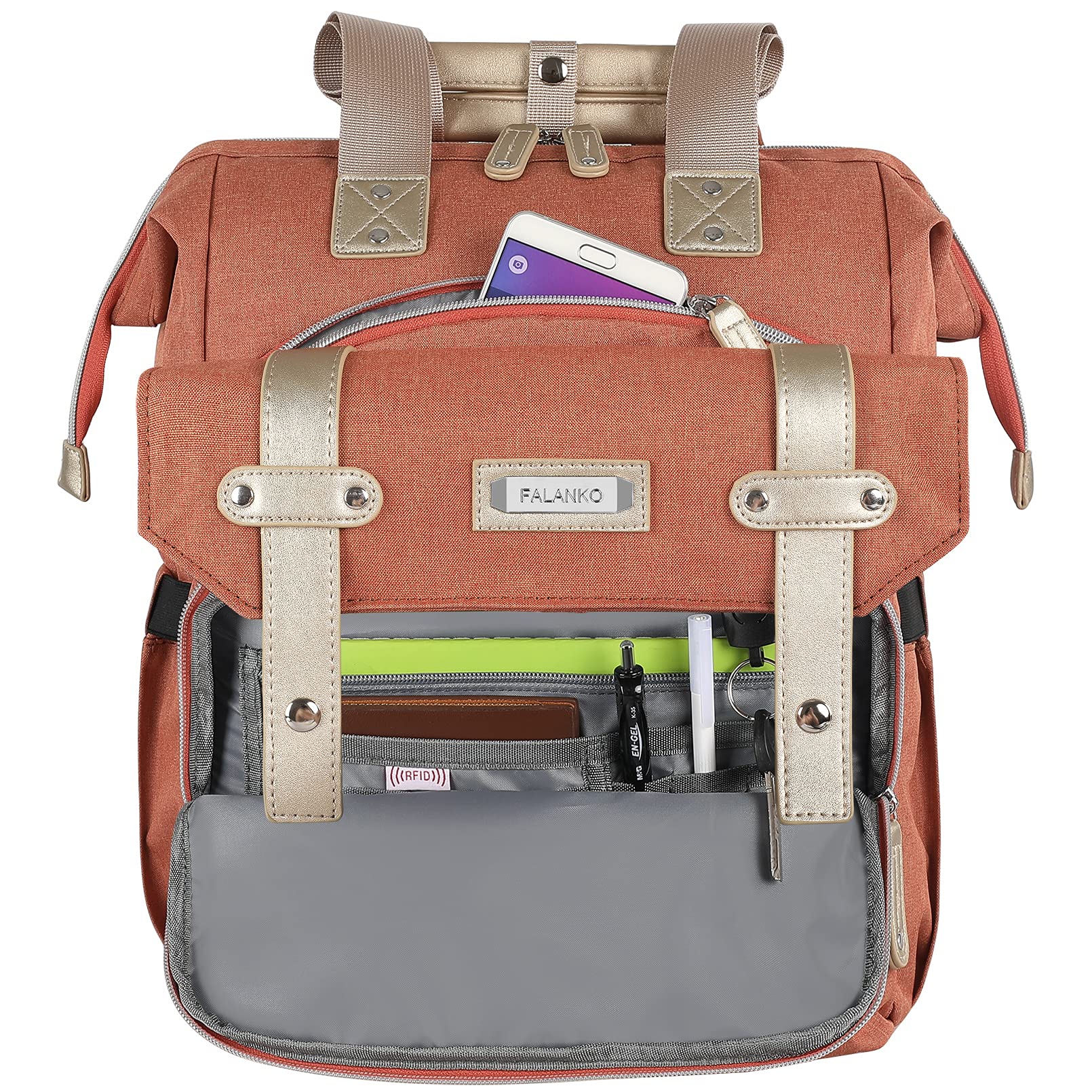 Stylish Women's Laptop Backpack with USB Charging Port - 15.6 Inch Anti-Theft College Backpack for Work & Travel, RFID Protection School Bag - Perfect for Commuting, Business Trips & Campus Life