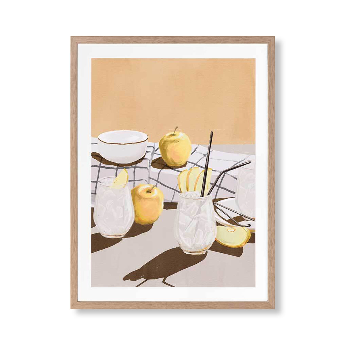 Premium Apple Juice Portrait Art Print - High-Quality Wall Decor for Kitchen, Dining Room & Cafe - Perfect Gift for Food & Beverage Lovers