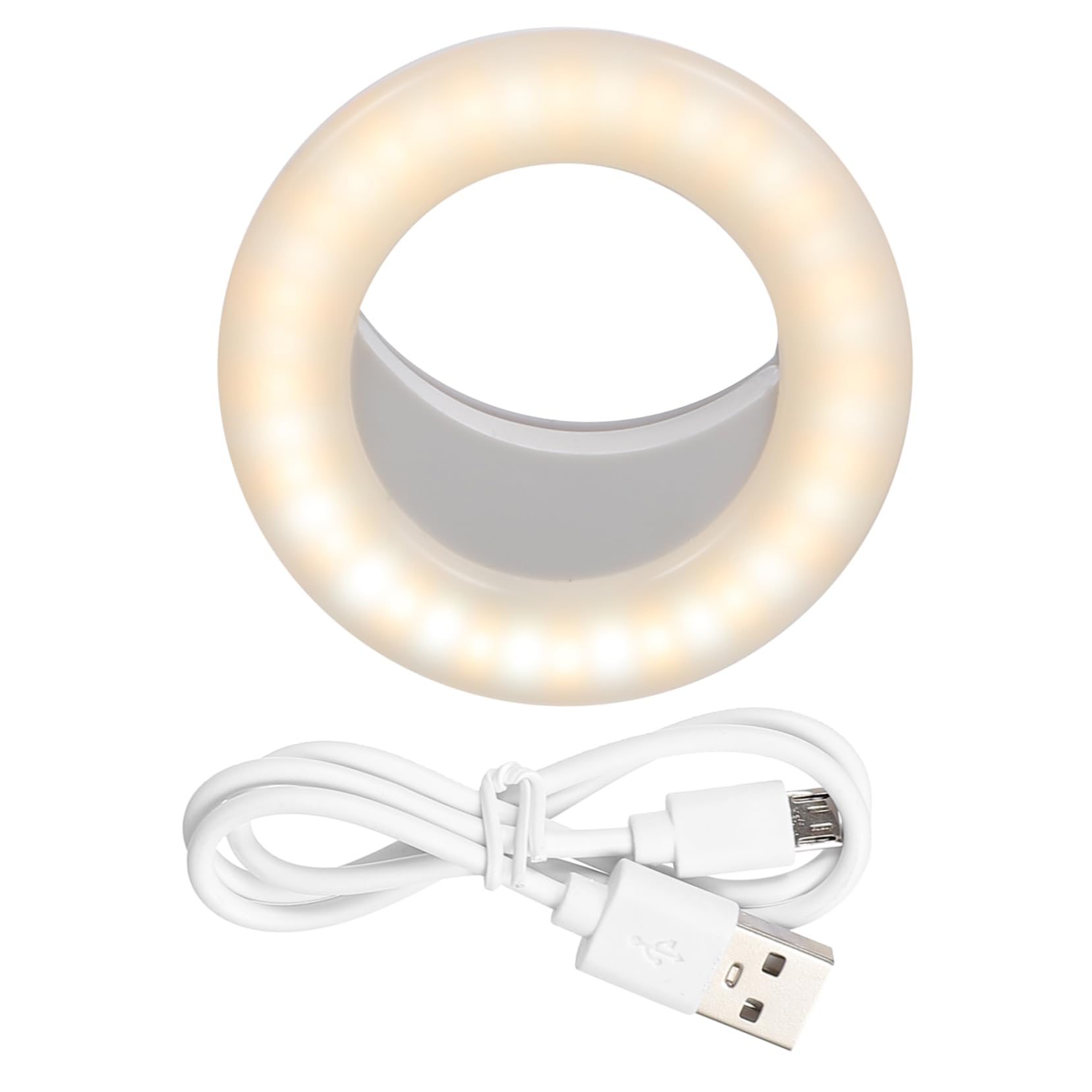 Didiseaon LED Phone Light Holder with Fill Light - Adjustable Desktop Stand for Table Top, Microphone Stand & Computer Use - Perfect for Makeup Vanity, Video Recording & Live Streaming (White, Model L06, ABS Material)