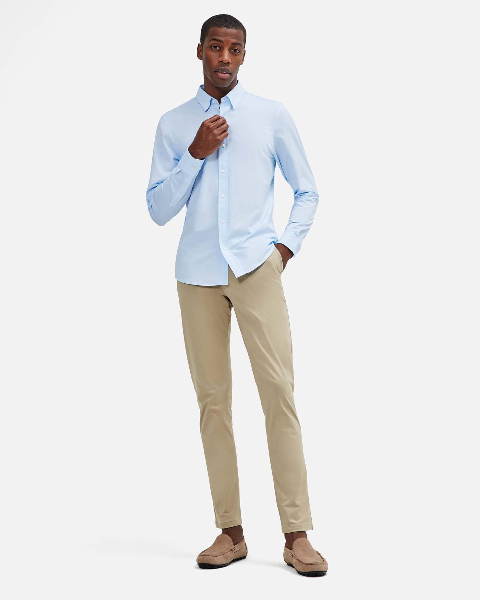 Rhone Men's Commuter Performance Dress Shirt - Wrinkle Resistant, Machine Washable Classic Fit Button Down Shirt for Business Casual & Office Wear