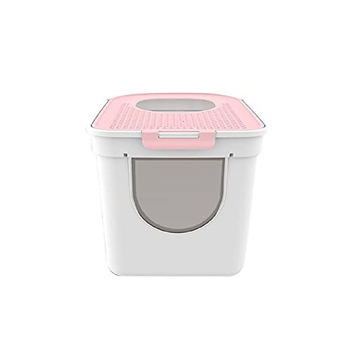 Top-Entry Enclosed Cat Litter Box with Double Doors - Large Splash-Proof & Odor Control Litter Tray for Cats - Perfect for Small Spaces & Multi-Cat Homes (Color: C)