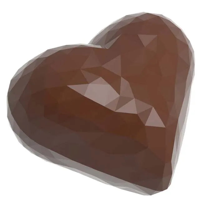 Premium Polycarbonate Heart Facet Chocolate Mold - 21 Cavity Designs (6.5g Each) 1.25 Inch for Valentine's Day, Wedding Favors & DIY Candy Making