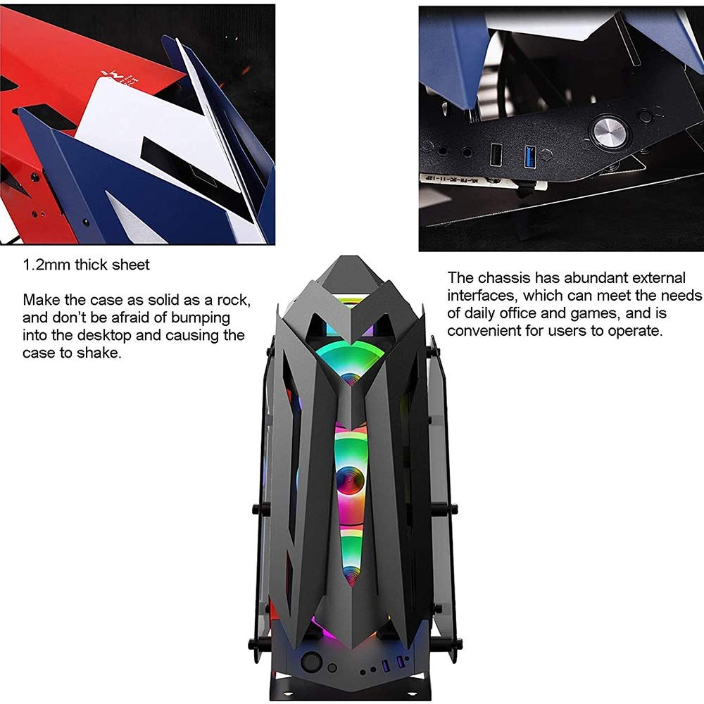 Premium Black Mid-Tower ATX Computer Case - Compatible with Micro-ATX & Mini-ITX Motherboards, Tempered Glass Side Panel, USB 3.0/2.0 Ports, Water Cooling Support - Ideal for Gaming PC Builds & Home Office Setups