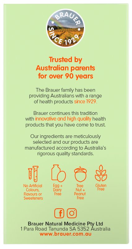 Brauer Kids Probiotic for Daily Digestion & Gut Health - Supports Regularity & Immune System - Ideal for School, Travel & Healthy Digestion Routine