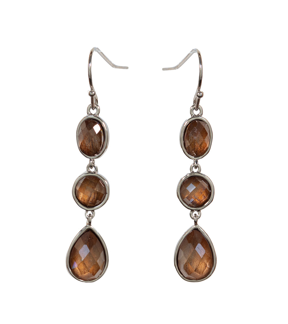 Handmade Koa Wood Gemstone Drop Earrings for Women | Boho Chic Jewelry | Perfect for Weddings, Parties & Everyday Wear