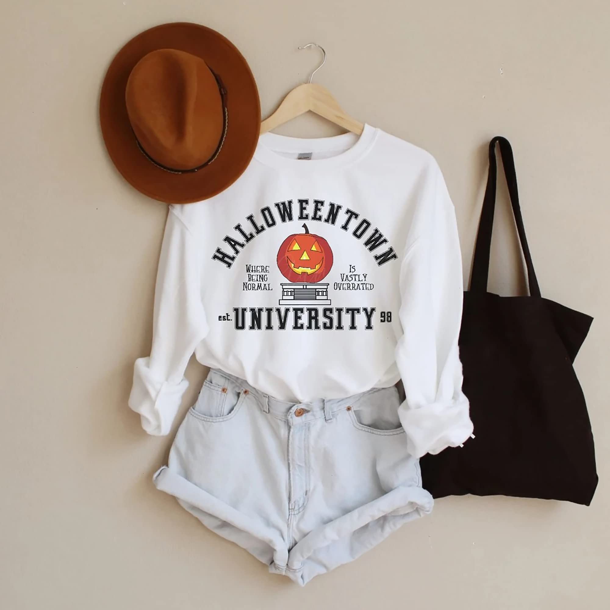 Halloweentown University Vintage Halloween Sweatshirt - Unisex Fall Pullover for Halloween Parties, Costume Events & Cozy Autumn Wear