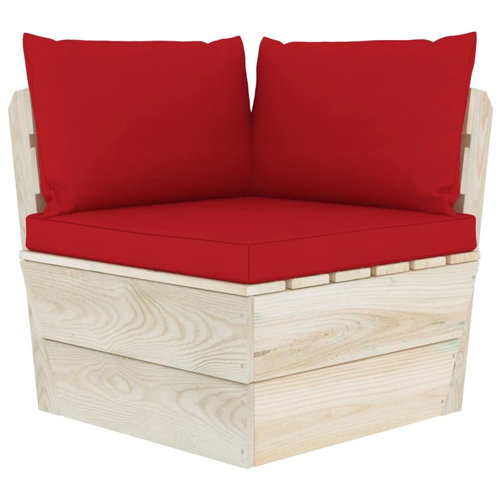 iFCOW 3-Piece Red Fabric Pallet Sofa Cushions Set - Soft & Durable for Indoor/Outdoor Use - Perfect for Patio, Deck, or Living Room Furniture