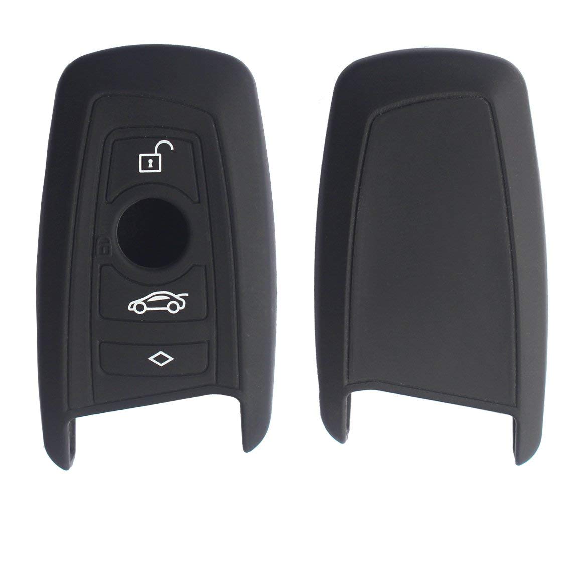 BMW Key Fob Cover - 3 Button Silicone Case Protector with Wrist Strap for Trapezoid Style Key FOB (Black) | Durable Protection for Car Keys | Perfect for Daily Use, Travel & Outdoor Activities
