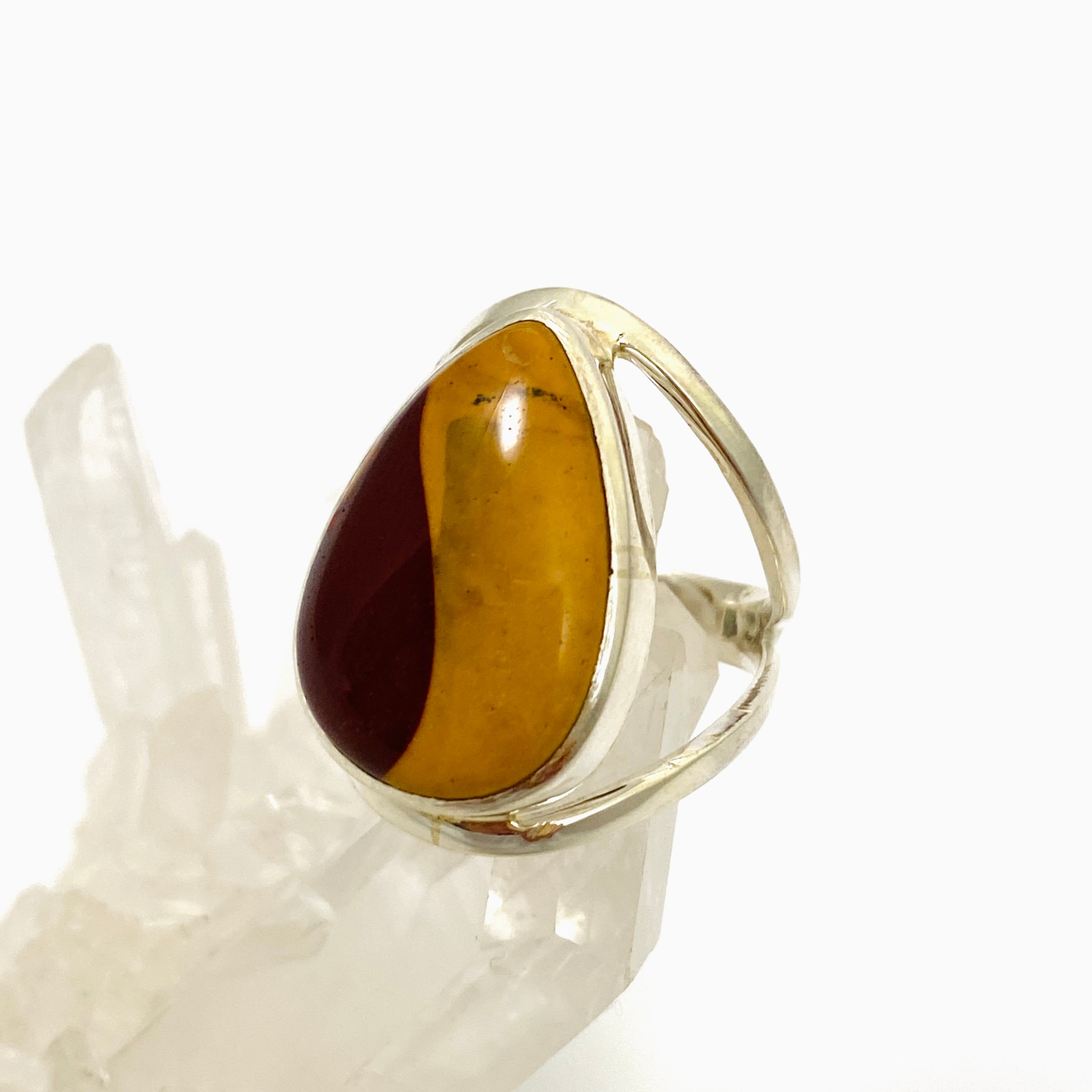 Natural Mookaite Teardrop Cabochon Split Band Ring - Size 7 - KRGJ3386 - Perfect for Boho Jewelry & Spiritual Healing