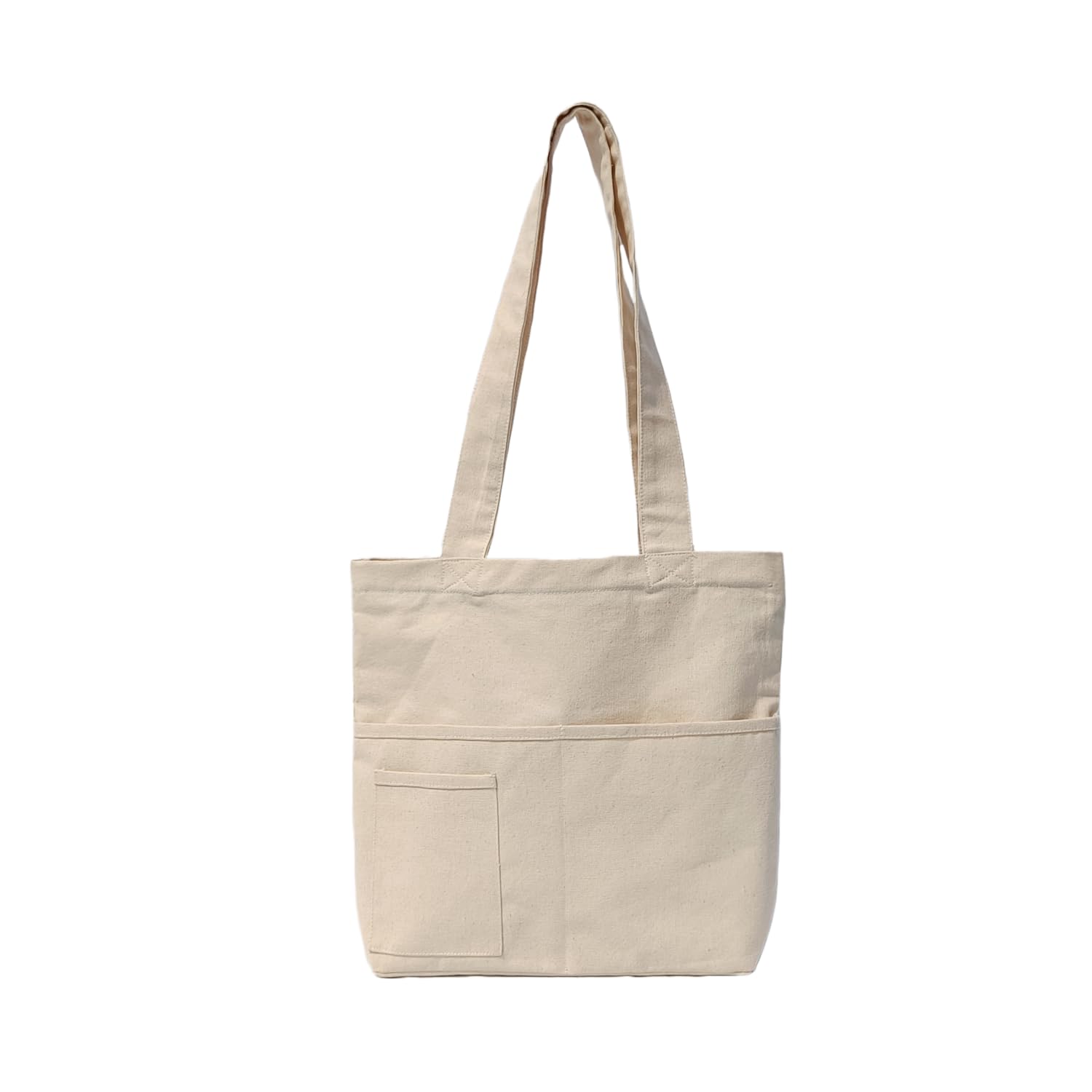 EcoDott Women's Cotton Tote Bag with Zipper & Pockets - 100% Organic Canvas Shoulder Handbag for School, Work, Travel & Daily Use | Durable Eco-Friendly Shopping Bag for Women | Perfect for Office, Beach & Grocery Shopping