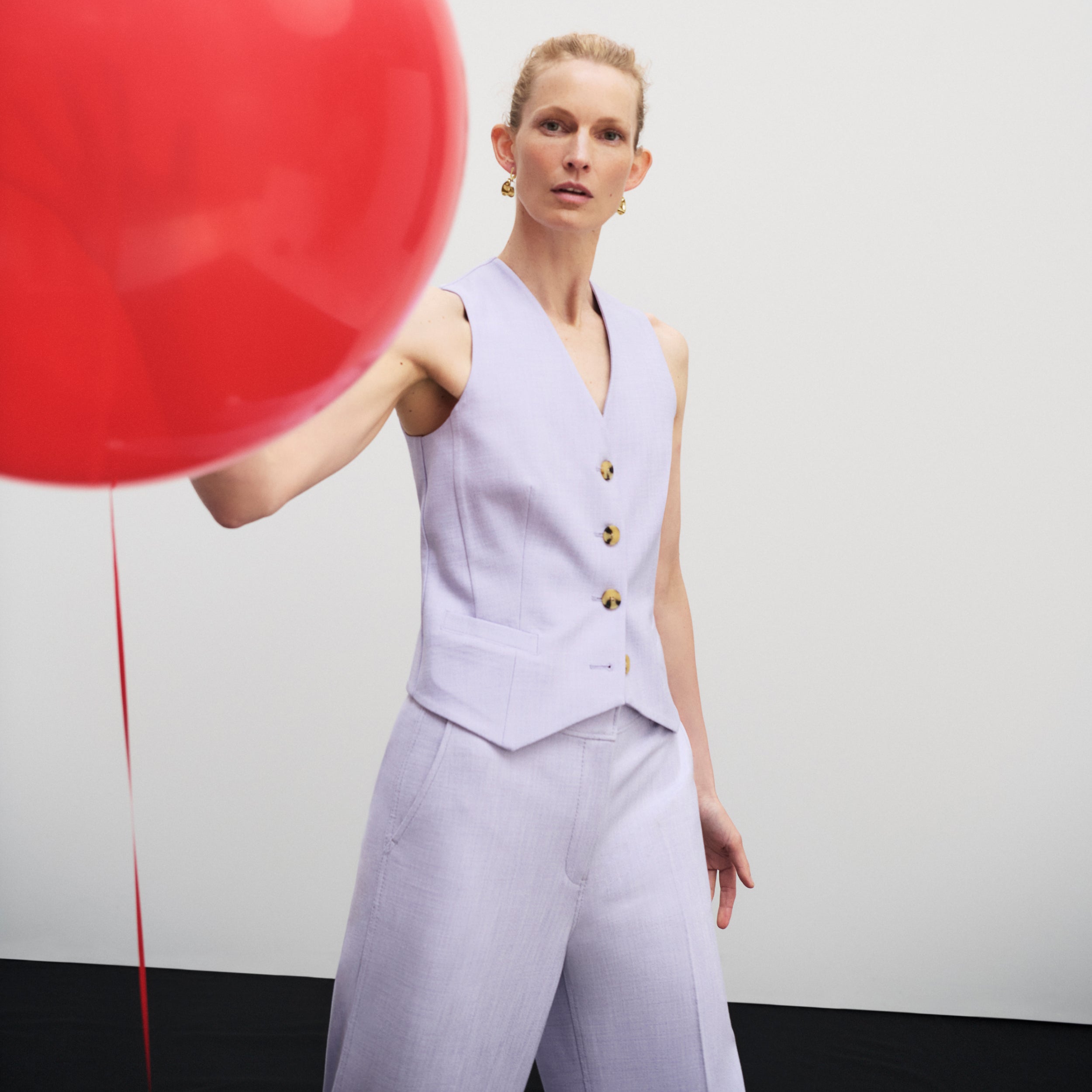 Lani Stretch Tweed Pants in Lilac & Ivory - Comfortable High-Waisted Office Pants for Women | Perfect for Business Casual, Workwear & Professional Outfits